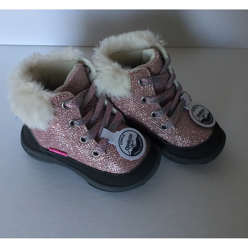 OshKosh B'gosh Ramiro Pink‎ and Black Boots Toddler Size 5